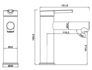 Смеситель для раковины Swedbe Diana 1010B чёрный